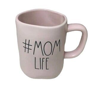 Rae Dunn Mug "#Mom Life" Ceramic‎ Coffee Mug Pink New Without Tags!